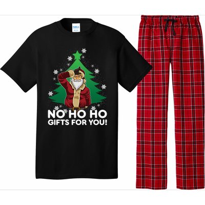 Evil Santa Loser Gesture No Ho Ho Funny Gift For You! Christmas Funny Gift Pajama Set