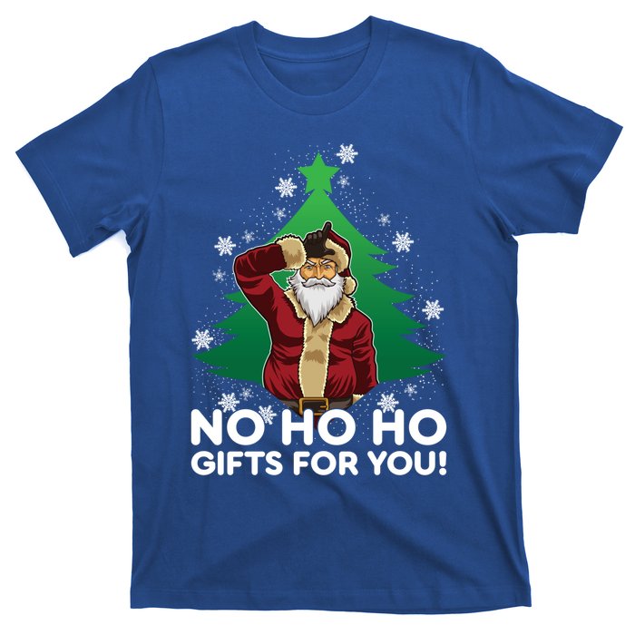 Evil Santa Loser Gesture No Ho Ho Funny Gift For You! Christmas Funny Gift T-Shirt