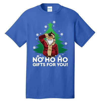 Evil Santa Loser Gesture No Ho Ho Funny Gift For You! Christmas Funny Gift Tall T-Shirt