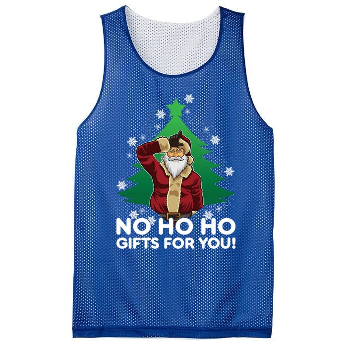 Evil Santa Loser Gesture No Ho Ho Funny Gift For You! Christmas Funny Gift Mesh Reversible Basketball Jersey Tank