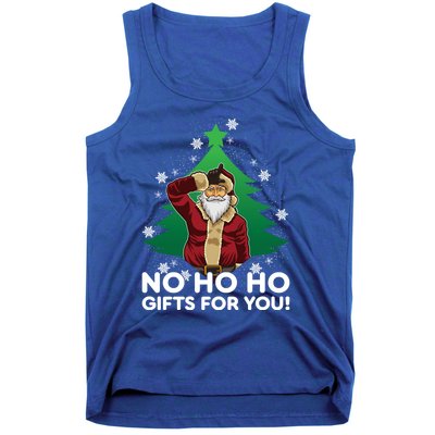 Evil Santa Loser Gesture No Ho Ho Funny Gift For You! Christmas Funny Gift Tank Top