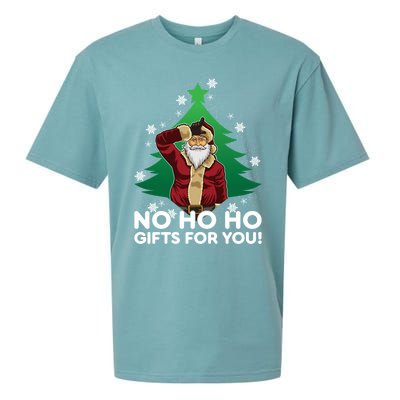 Evil Santa Loser Gesture No Ho Ho Funny Gift For You! Christmas Funny Gift Sueded Cloud Jersey T-Shirt