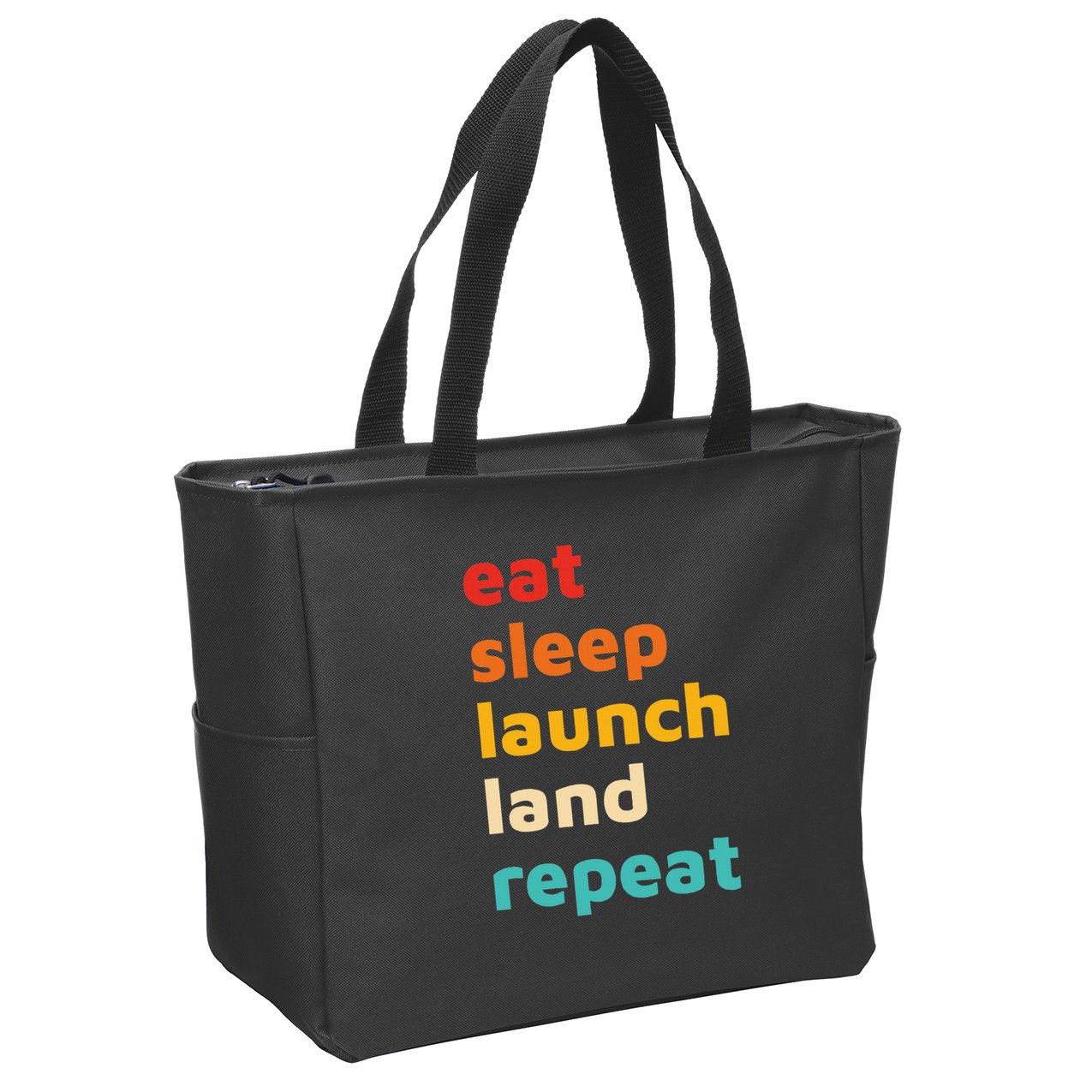 Eat Sleep Launch Land Repeat  Zip Tote Bag