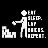 Eat Sleep Lay Bricks Repeat Proud Funny Bricklayer Full-Length Apron With Pockets