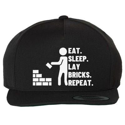 Eat Sleep Lay Bricks Repeat Proud Funny Bricklayer Wool Snapback Cap