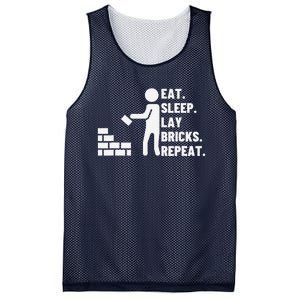 Eat Sleep Lay Bricks Repeat Proud Funny Bricklayer Mesh Reversible Basketball Jersey Tank