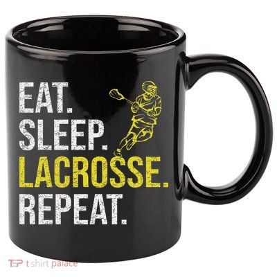 Eat Sleep Lacrosse Repeat Sports Team Gifts Fathers Day 11oz C Handle Ceramic Mug