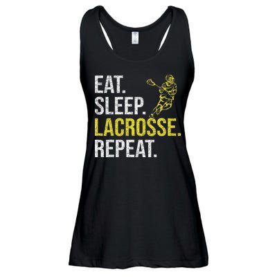 Eat Sleep Lacrosse Repeat Sports Team Gifts Fathers Day Ladies Essential Flowy Tank