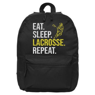 Eat Sleep Lacrosse Repeat Sports Team Gifts Fathers Day 16 in Basic Backpack