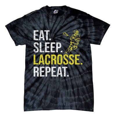 Eat Sleep Lacrosse Repeat Sports Team Gifts Fathers Day Tie-Dye T-Shirt