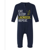 Eat Sleep Lacrosse Repeat Sports Team Gifts Men Fathers Day Infant Fleece One Piece