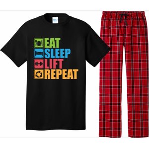 Eat Sleep Lift Repeat Meaningful Gift Gym Motivational Cute Gift Pajama Set