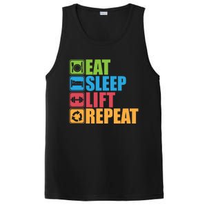 Eat Sleep Lift Repeat Meaningful Gift Gym Motivational Cute Gift PosiCharge Competitor Tank