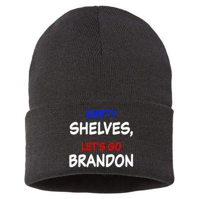 Empty Shelves Let's Go Brandon Classic Sustainable Knit Beanie