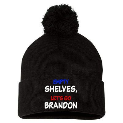Empty Shelves Let's Go Brandon Classic Pom Pom 12in Knit Beanie