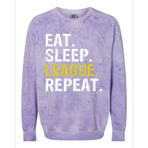 Eat Sleep League Repeat Sports Game Gaming Gift Colorblast Crewneck Sweatshirt