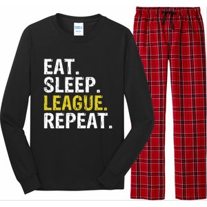 Eat Sleep League Repeat Sports Game Gaming Gift Long Sleeve Pajama Set