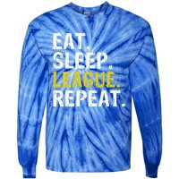 Eat Sleep League Repeat Sports Game Gaming Gift Tie-Dye Long Sleeve Shirt