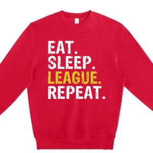 Eat Sleep League Repeat Sports Game Gaming Gift Premium Crewneck Sweatshirt