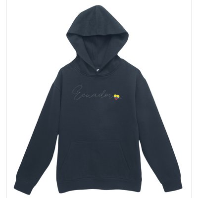 Ecuador Simple Love Ecuadorian Flag Heart On Ecuador Urban Pullover Hoodie