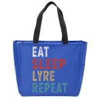 Eat Sleep Lyre Repeat Funny Player Gift Idea Vintage Retro Gift Zip Tote Bag