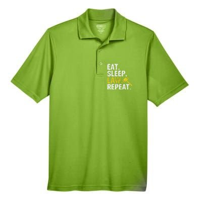 Eat Sleep Law Repeat School Lawyer Gift Men's Origin Performance Pique Polo