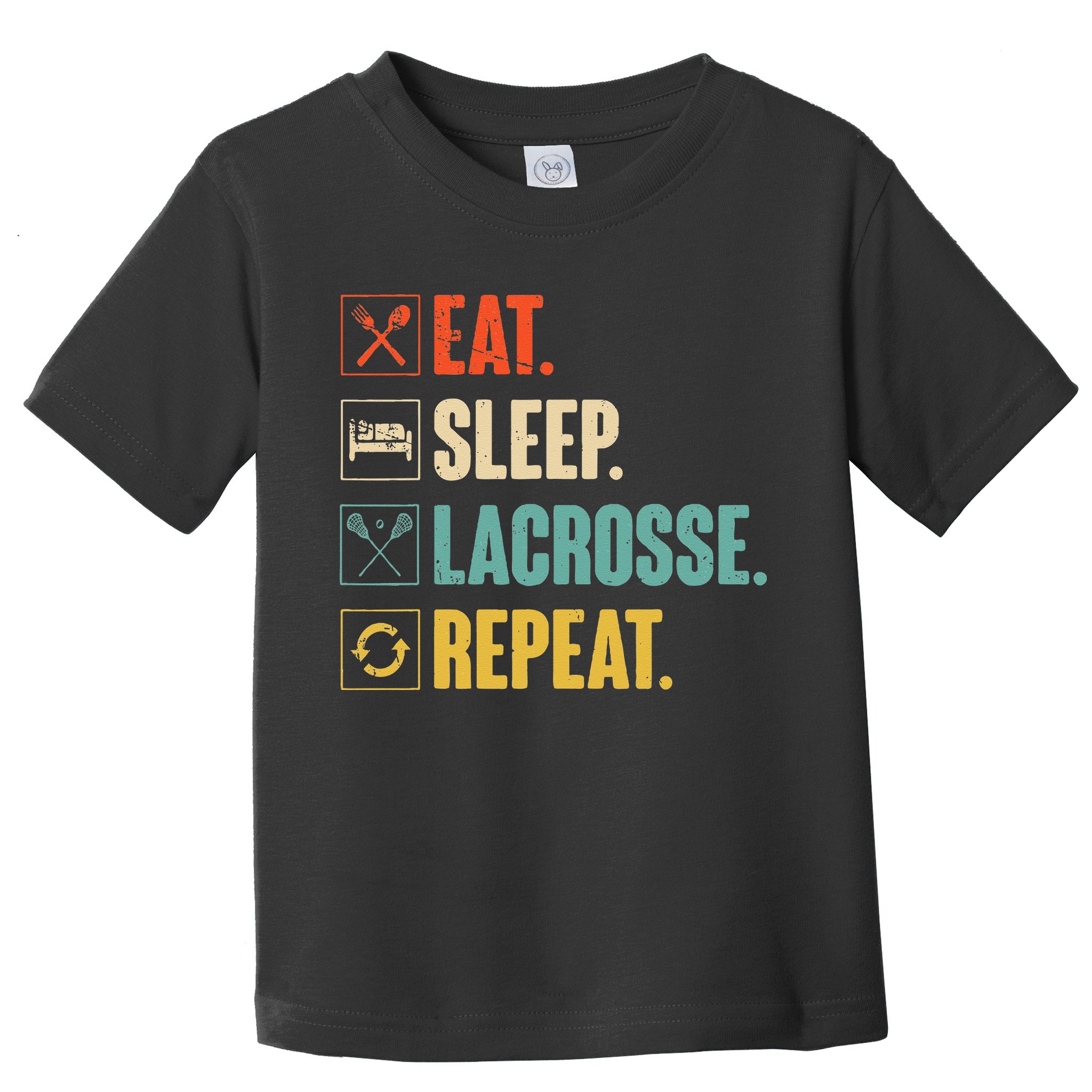 Eat Sleep Lacrosse Repeat Funny Retro Vintage LAX Team Gifts Toddler T-Shirt