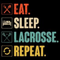 Eat Sleep Lacrosse Repeat Funny Retro Vintage LAX Team Gifts Kids T-Shirt