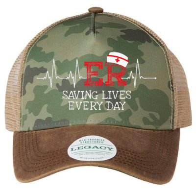 ER Saving Lives Every Day Nursing Nurses Emergency Room Gift Legacy Tie Dye Trucker Hat