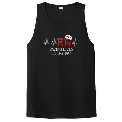 ER Saving Lives Every Day Nursing Nurses Emergency Room Gift PosiCharge Competitor Tank