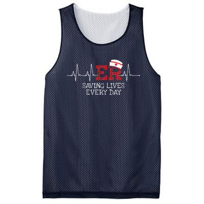 ER Saving Lives Every Day Nursing Nurses Emergency Room Gift Mesh Reversible Basketball Jersey Tank