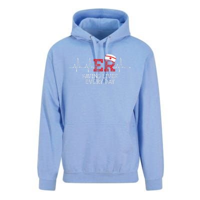 ER Saving Lives Every Day Nursing Nurses Emergency Room Gift Unisex Surf Hoodie