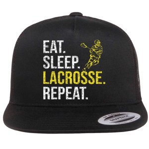 Eat Sleep Lacrosse Repeat Sports Team Gifts  Fathers Day Flat Bill Trucker Hat