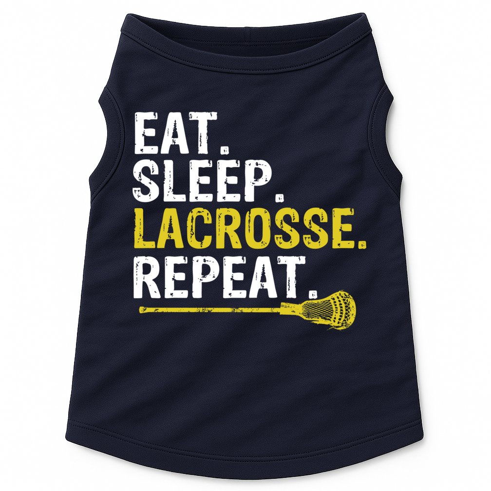 Eat Sleep Lacrosse Repeat Sports Team Game Gift Doggie Tank