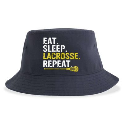 Eat Sleep Lacrosse Repeat Sports Team Game Gift Sustainable Bucket Hat