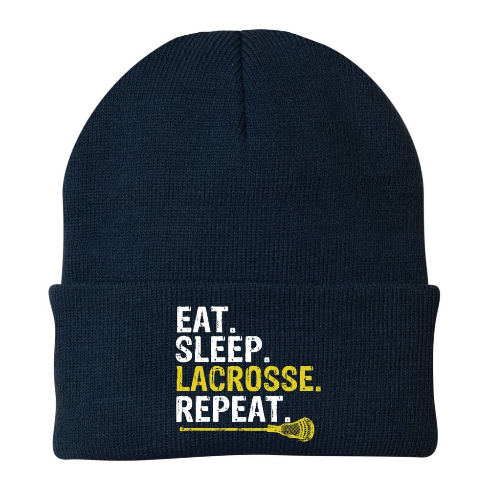 Eat Sleep Lacrosse Repeat Sports Team Game Gift Beanie
