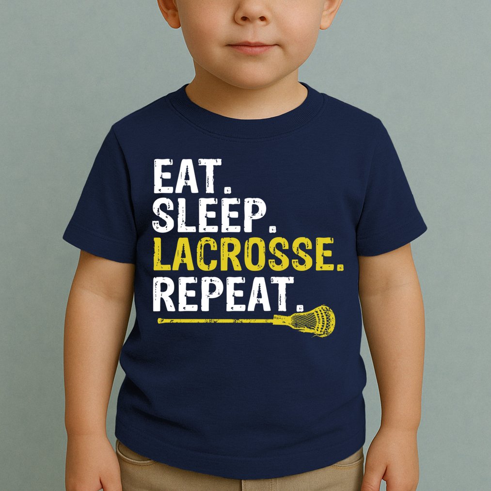 Eat Sleep Lacrosse Repeat Sports Team Game Gift Toddler T-Shirt