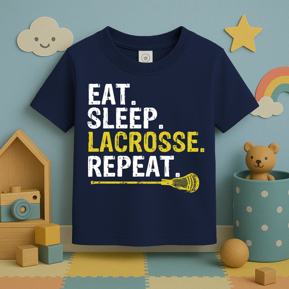 Eat Sleep Lacrosse Repeat Sports Team Game Gift Toddler T-Shirt