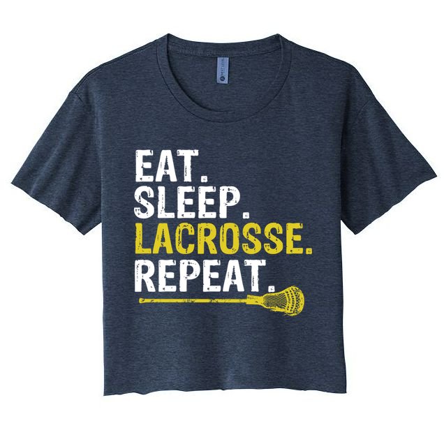 Eat Sleep Lacrosse Repeat Sports Team Game Gift Women's Crop Top Tee