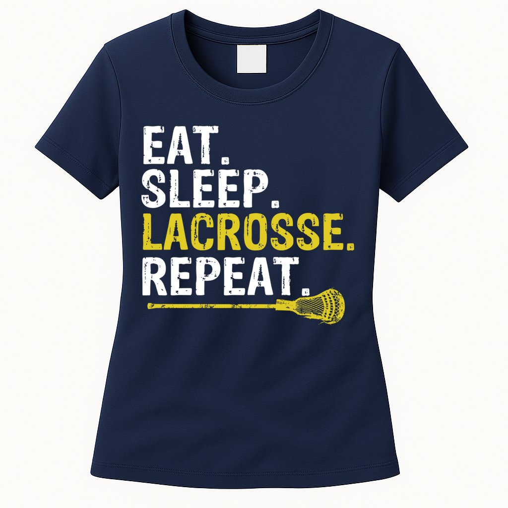 Eat Sleep Lacrosse Repeat Sports Team Game Gift Womens T-Shirt