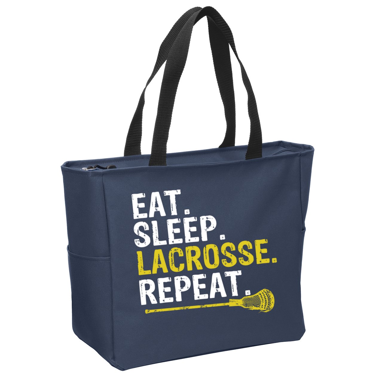 Eat Sleep Lacrosse Repeat Sports Team Game Gift Zip Tote Bag
