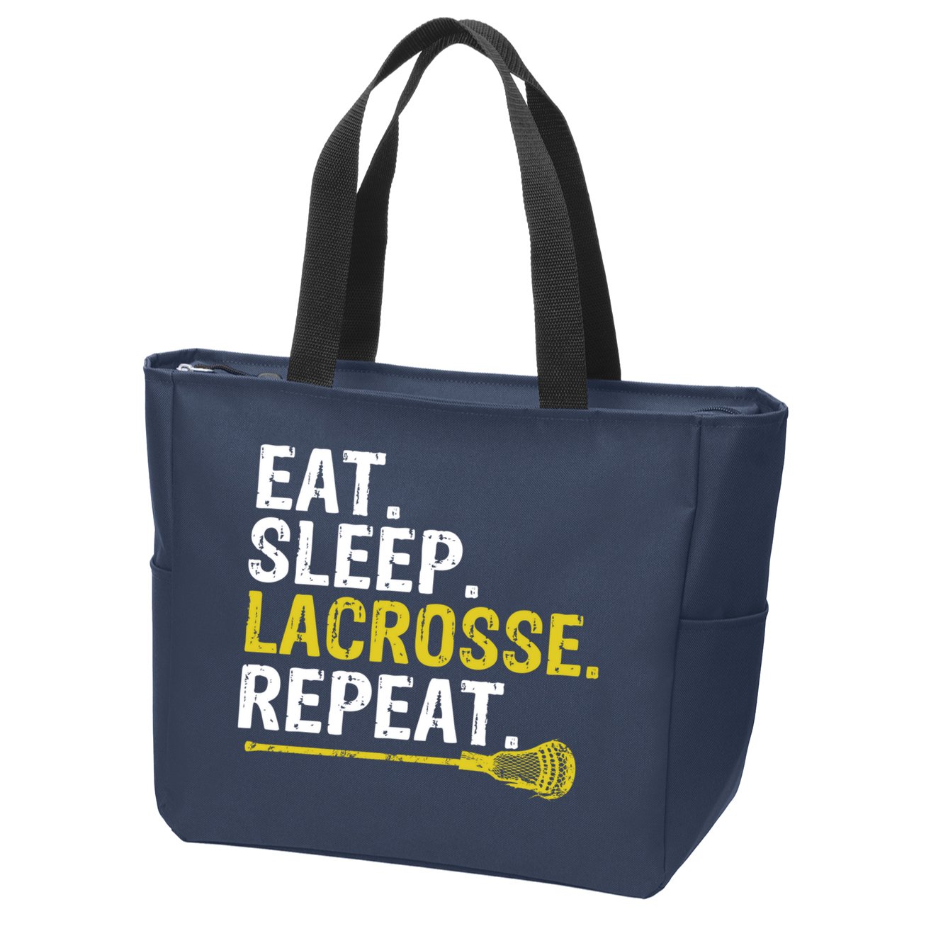 Eat Sleep Lacrosse Repeat Sports Team Game Gift Zip Tote Bag