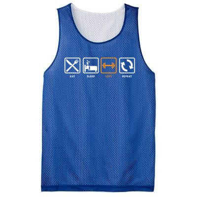 Eat Sleep Lift Repeat! Great Gift Gym Goers Meaningful Gift Mesh Reversible Basketball Jersey Tank