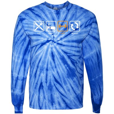 Eat Sleep Lift Repeat! Great Gift Gym Goers Meaningful Gift Tie-Dye Long Sleeve Shirt