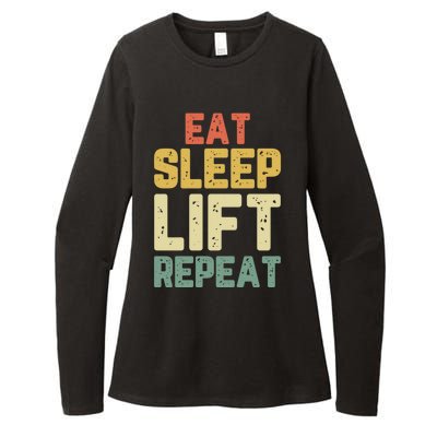 Eat Sleep Lift Repeat Weight Lifter Lifting Gym Gift Vintage Gift Womens CVC Long Sleeve Shirt