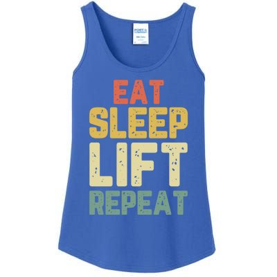 Eat Sleep Lift Repeat Weight Lifter Lifting Gym Gift Vintage Gift Ladies Essential Tank