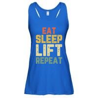 Eat Sleep Lift Repeat Weight Lifter Lifting Gym Gift Vintage Gift Ladies Essential Flowy Tank