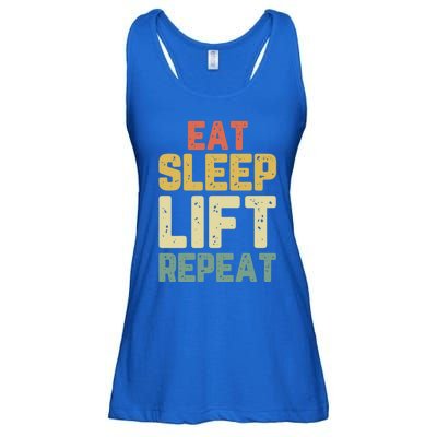 Eat Sleep Lift Repeat Weight Lifter Lifting Gym Gift Vintage Gift Ladies Essential Flowy Tank