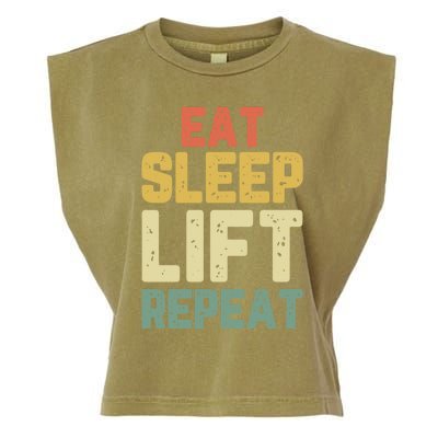 Eat Sleep Lift Repeat Weight Lifter Lifting Gym Gift Vintage Gift Garment-Dyed Women's Muscle Tee