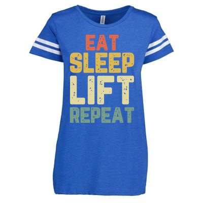 Eat Sleep Lift Repeat Weight Lifter Lifting Gym Gift Vintage Gift Enza Ladies Jersey Football T-Shirt